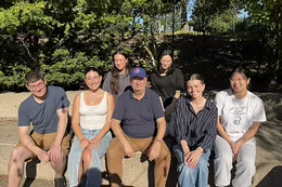 Hector Caruncho and six members of his neuroscience research lab at UVic.