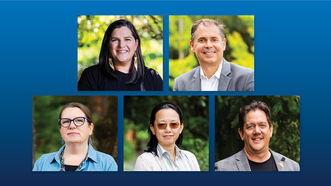 Composite image of five UVic scholars