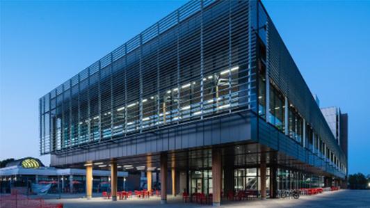 Photo of the new housing building at UVic, the Cheko’nien House