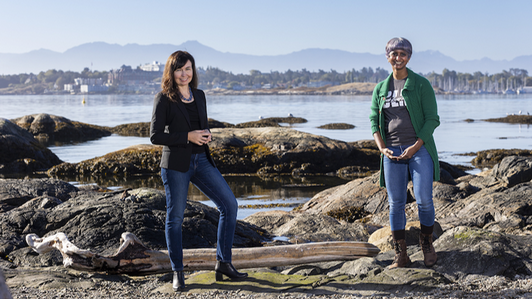 Julia Baum stands by the coast