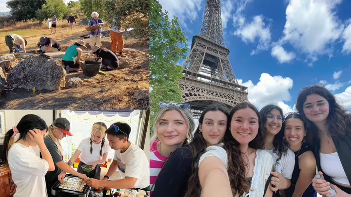 Images of international field schools from the Faculty if Humanities in France, Japan and Greece 