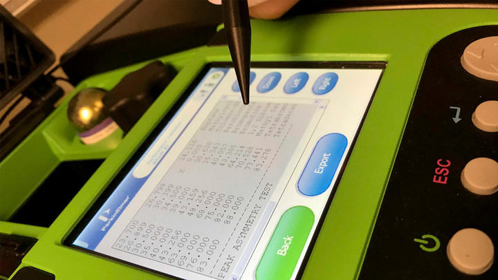 screen showing drug testing results