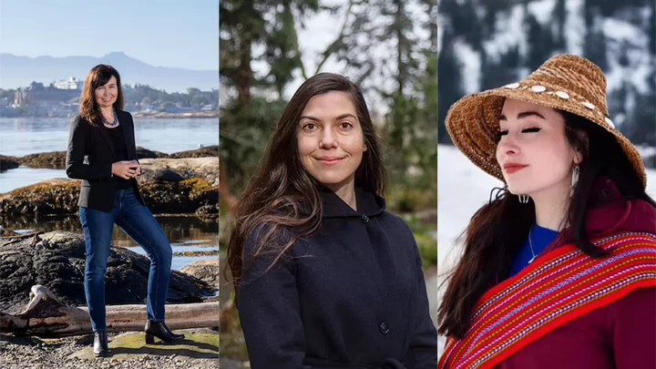 Composite image of three women.