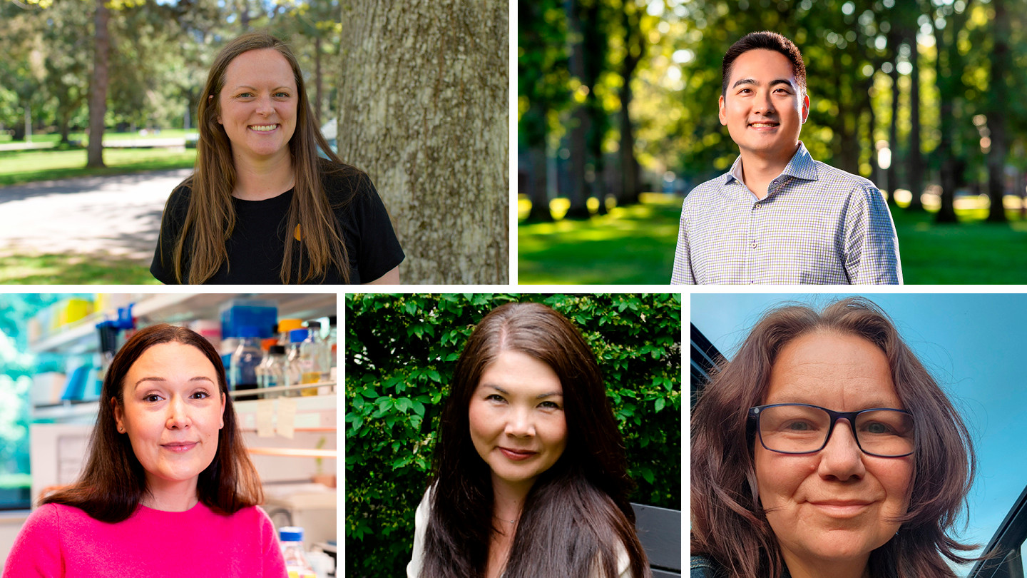 profile shots of the 5 researchers receiving funding