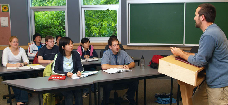 A UVic sessional instructor teaching in a classroom