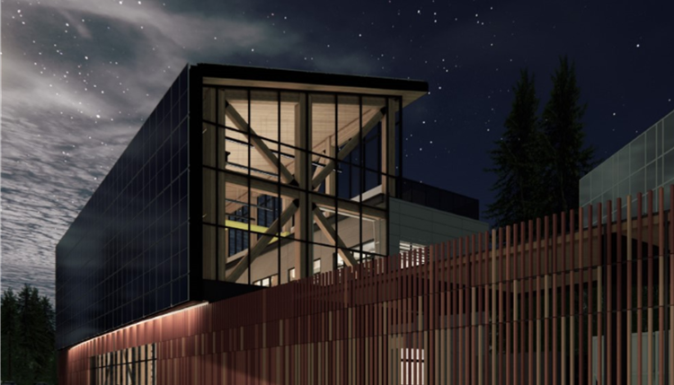 A nighttime rendering of the HBRSL, seen from Ring Road.
