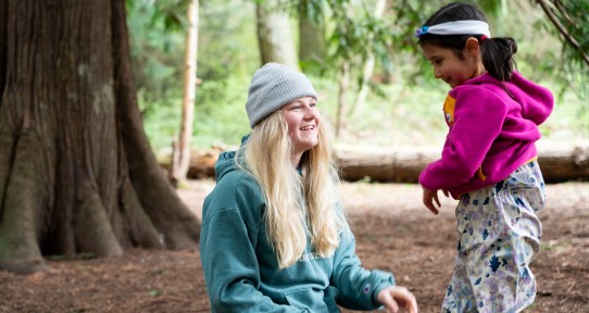 CYC student during their practicum placement at Victoria Nature School.