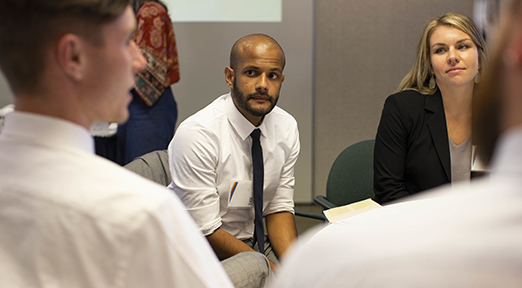 Students discuss at the 2019 MPA Orientation