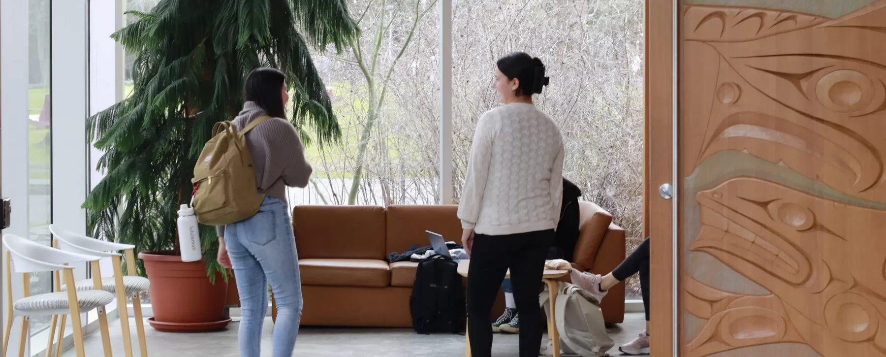 Students in the foyer of First Peoples House