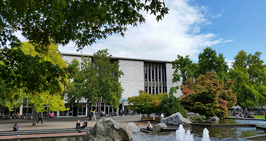 The University of Victoria library and quad