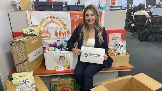 Lauren showcasing food drive