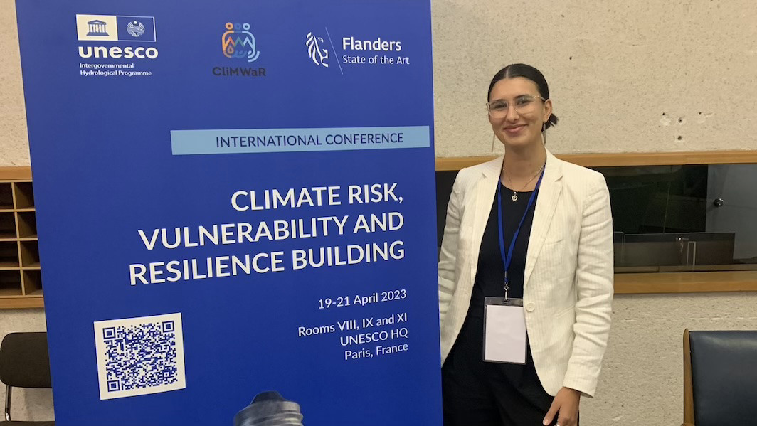 ES Grad Audrey Popa at the UNESCO Climate and Resilience Conference in Paris
