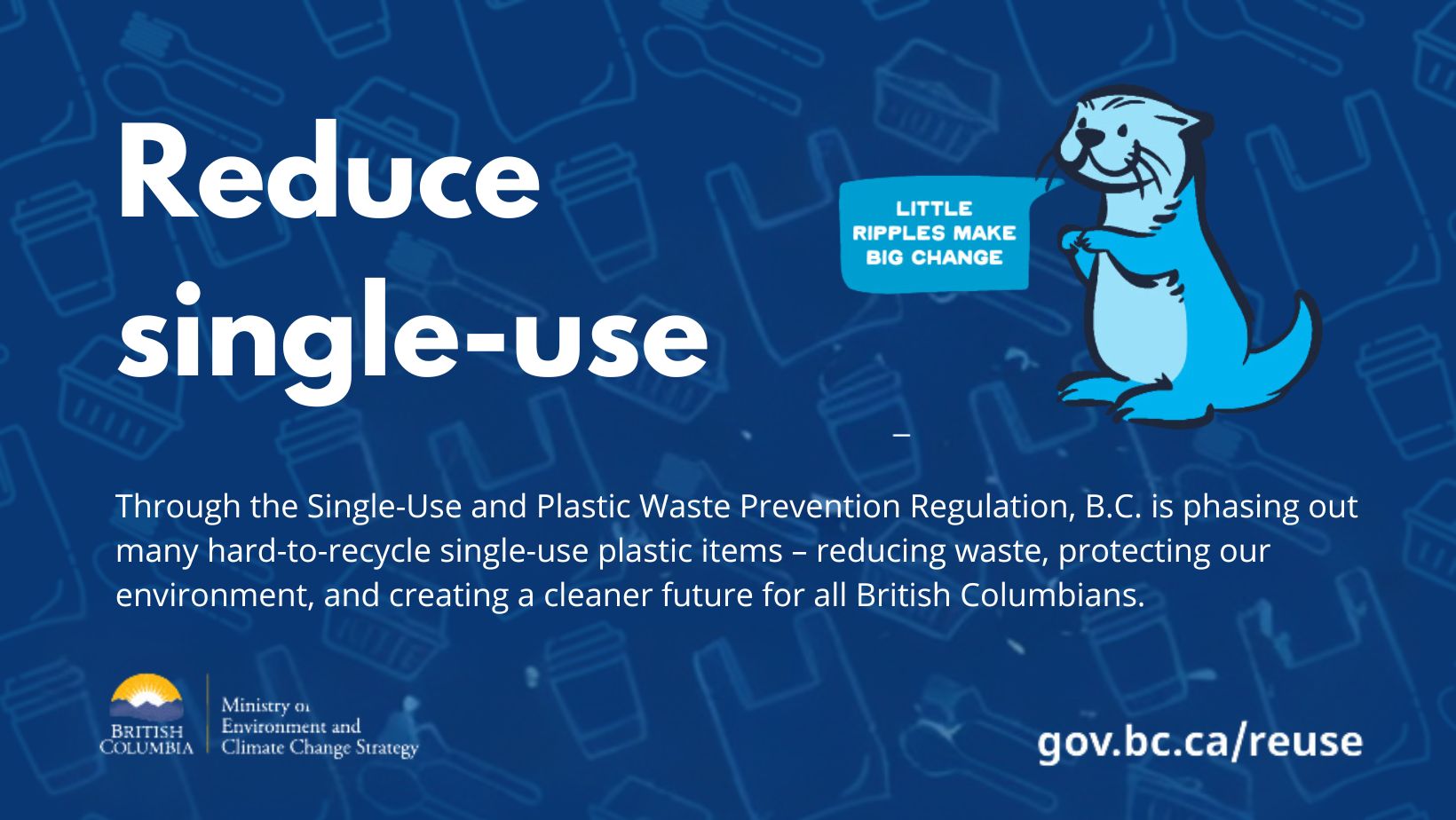 BC government banner to promote the reduction of single use plastic