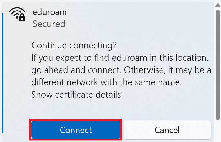 pop-up of windows 11 security certificate alert