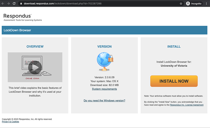 download respondus lockdown browser with webcam
