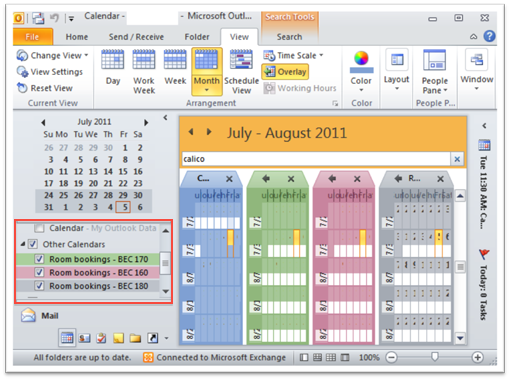 outlook tasks in calendar