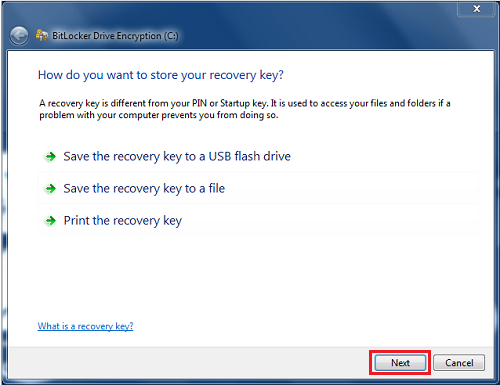 How do you want to store your recovery key