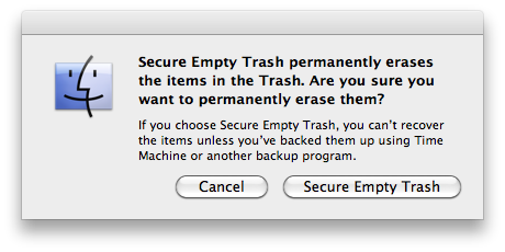enable secure empty trash mac