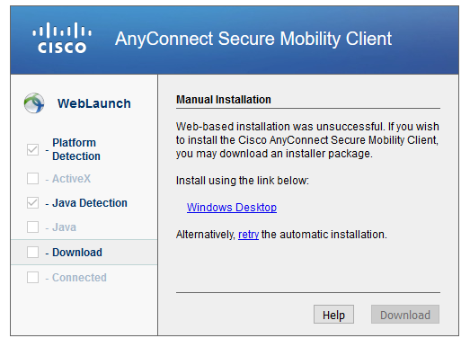 Cisco Anyconnect Secure Mobility Client Install Error