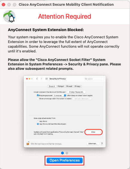 install and run the cisco anyconnect client for vpn connectivity on mac sierra