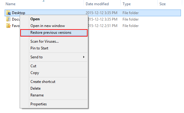 Restore a file or folder using Windows - University of Victoria